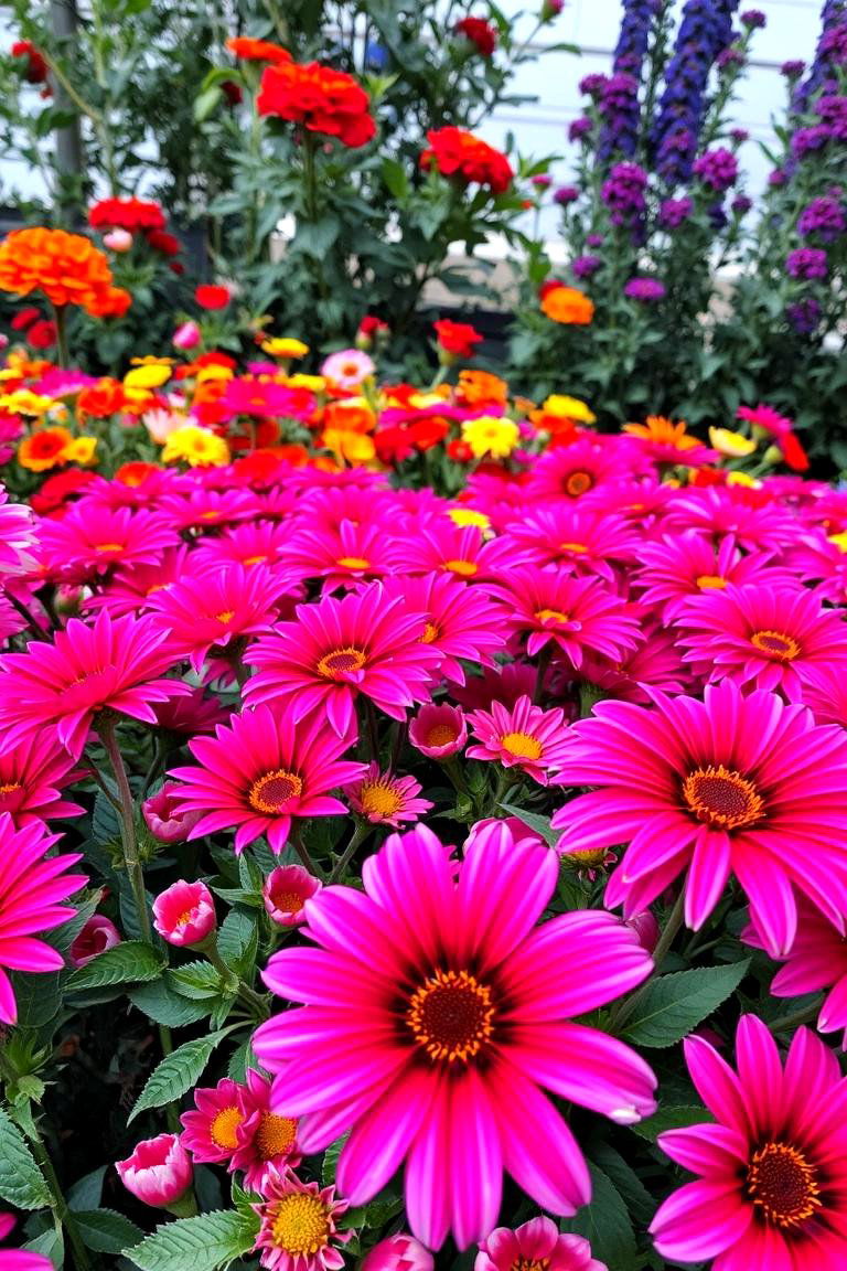 Bold Color Contrast Flower Bed - 24 Front Yard Texas Flower Bed Ideas