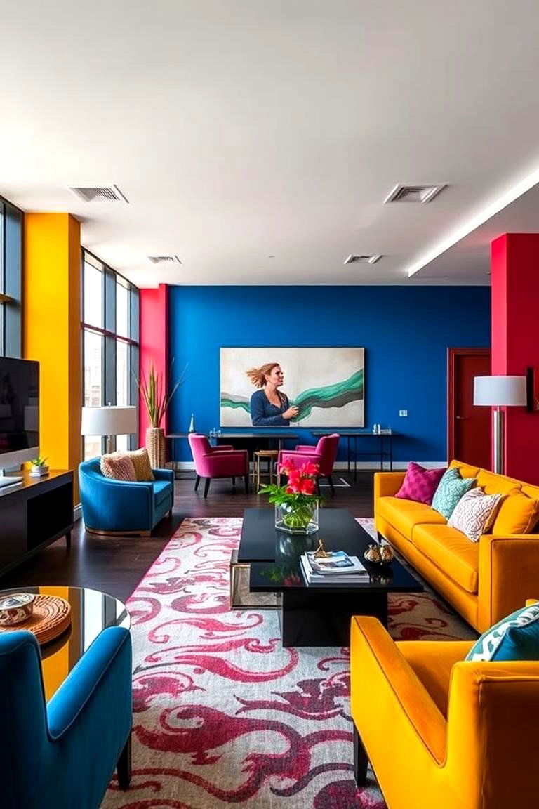 Bold Color Contrast Interiors - 24 Penthouse Design Ideas