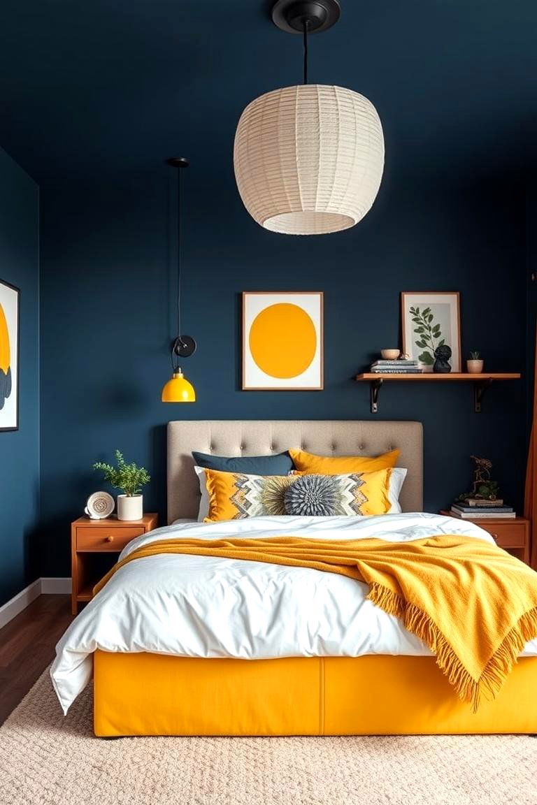 Bold Color Contrasts - 24 Hipster Bedroom Ideas