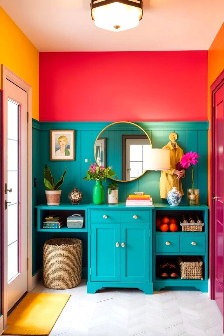 Bold Color Entryway - 24 Entryway Ideas