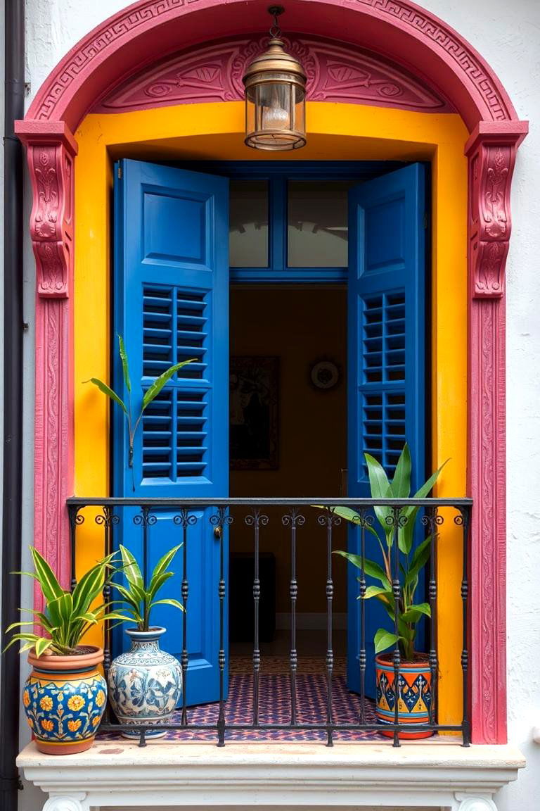 Bold Color Palette Juliet Balcony - 24 Juliet Balcony Ideas