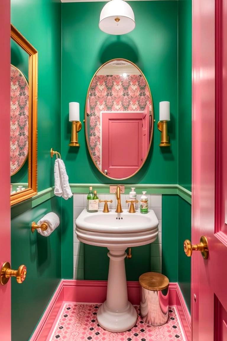 Bold Color Palettes for Eclectic Appeal - 24 Eclectic Powder Room Ideas