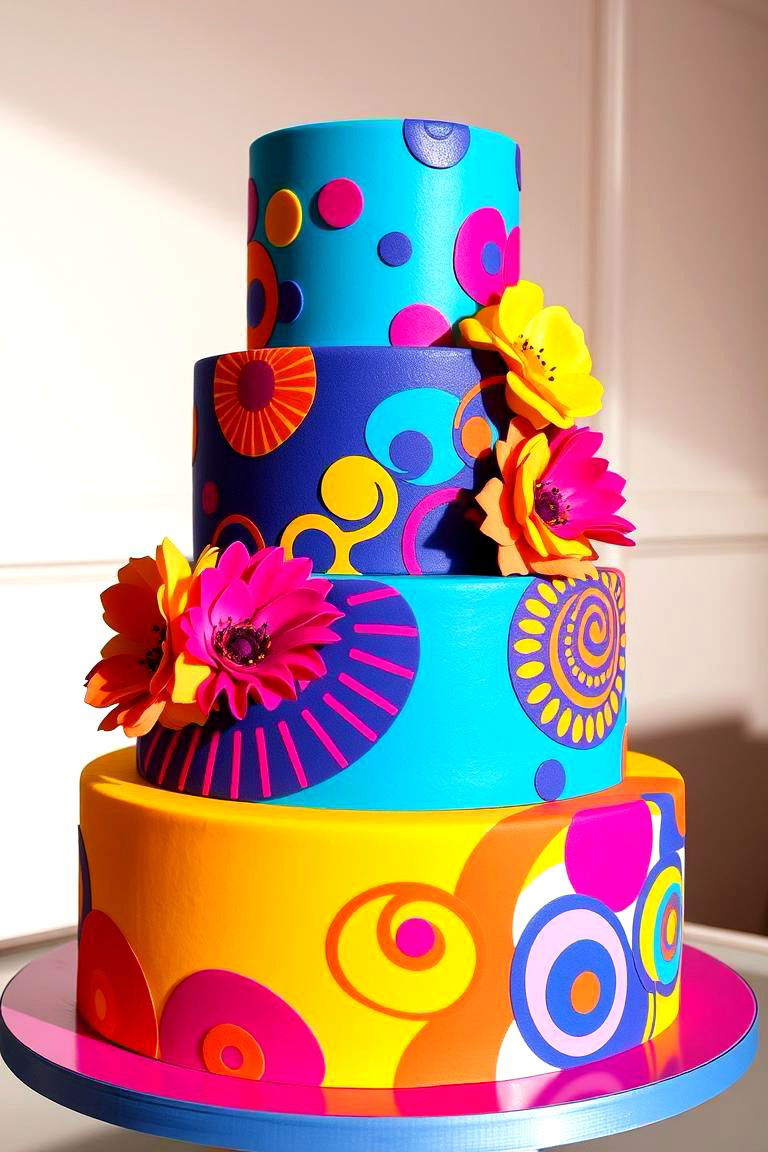 Bold Color Pop Wedding Cake - 24 Wedding Cake Ideas