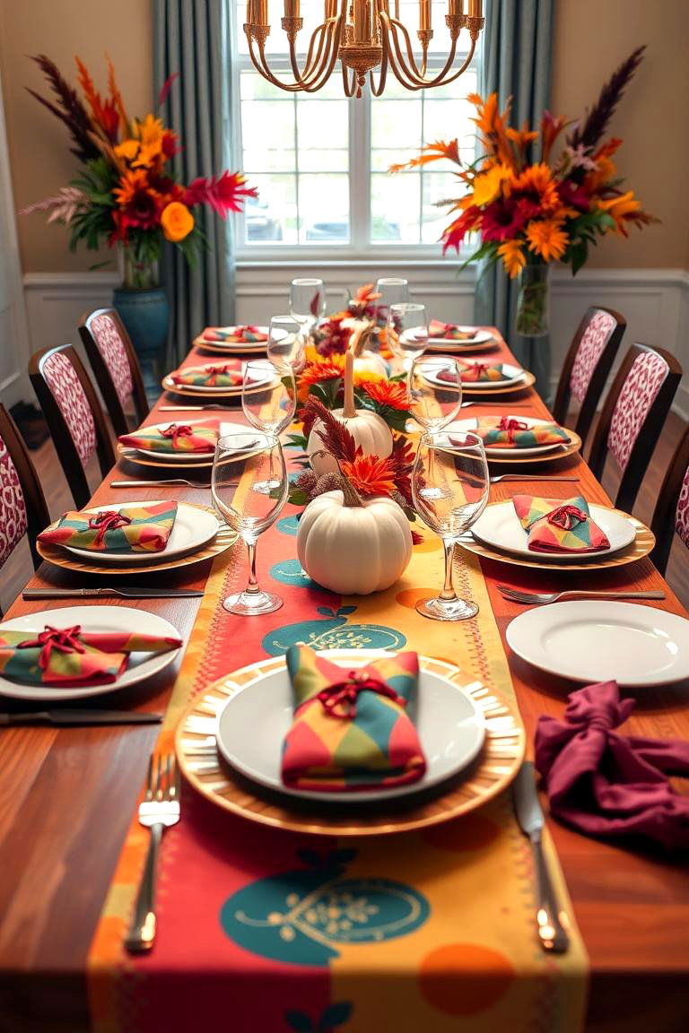 Bold Color Pop - 24 Thanksgiving Table Settings