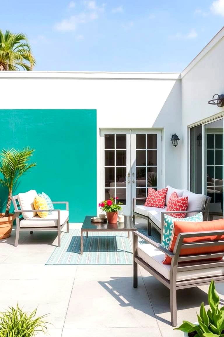 Bold Color Pops in Unexpected Places - 24 Mid-century Modern Patio Ideas