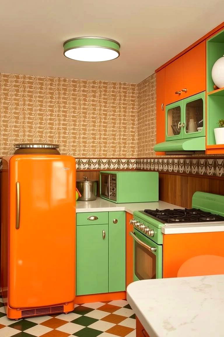 Bold Color Schemes - 24 70s Kitchen Ideas