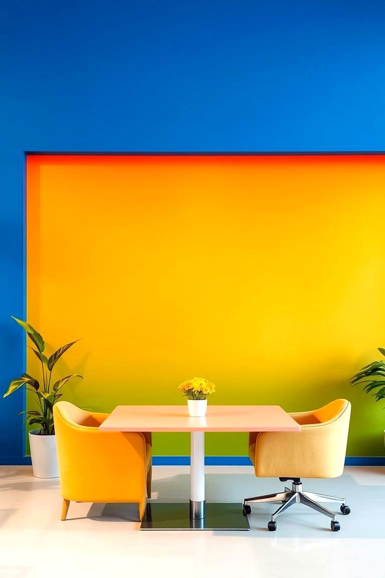 Bold Color Statement - 24 Home Office Background Ideas