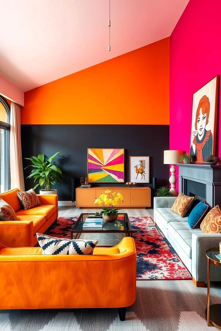 Bold Color Statement Room - 24 Mens Living Room Ideas