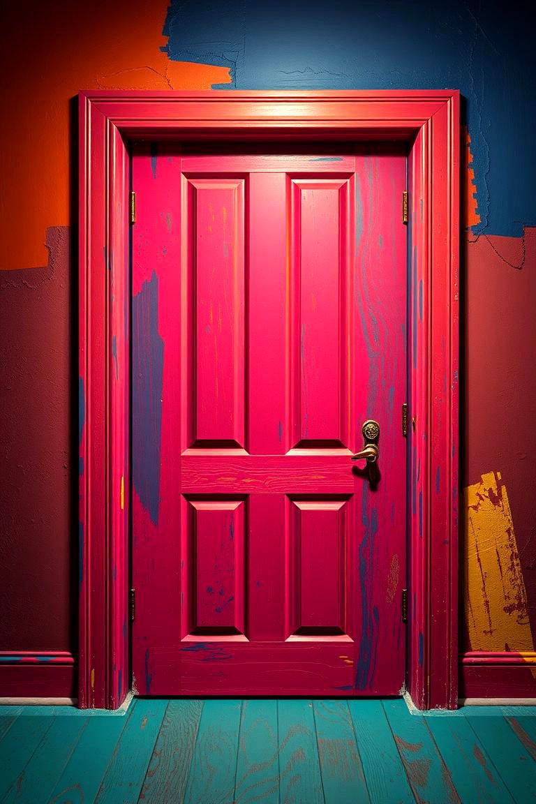 Bold Color Statements for Dynamic Impact - 24 Bedroom Door Decorating Ideas
