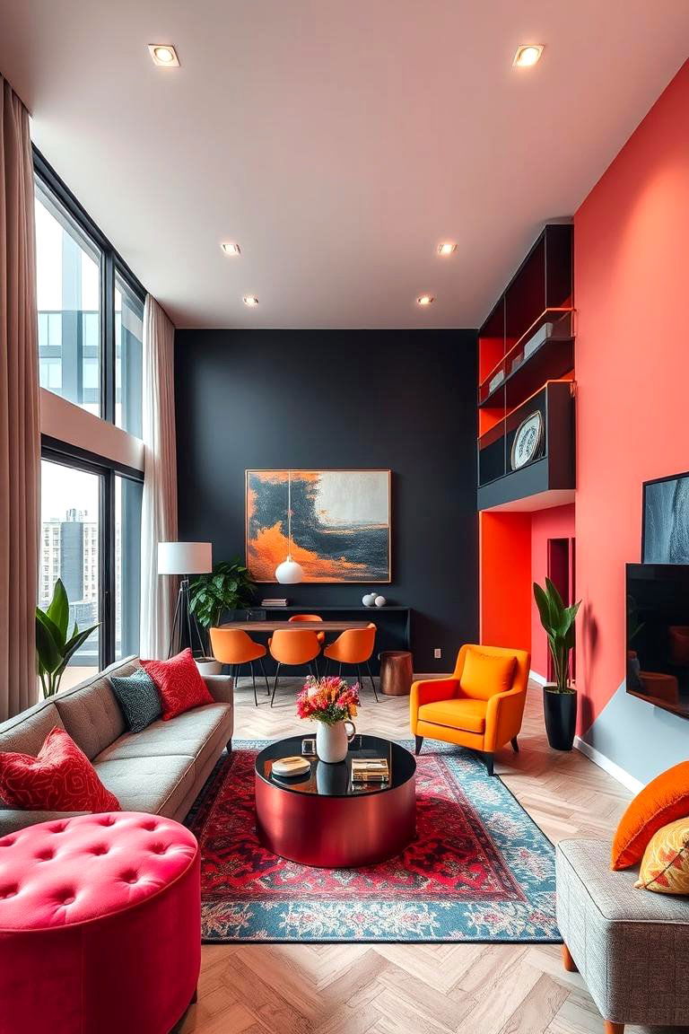 Bold Color Statements - 24 Condo Interior Design Ideas