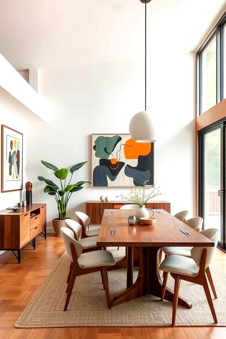 Bold Color in Accessories - 24 Mid-century Modern Dining Rooms