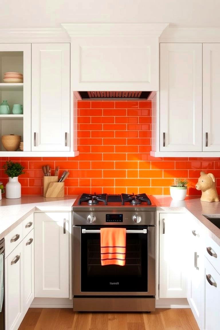 Bold Colored Backsplash - 24 Modern Kitchen Backsplash Ideas