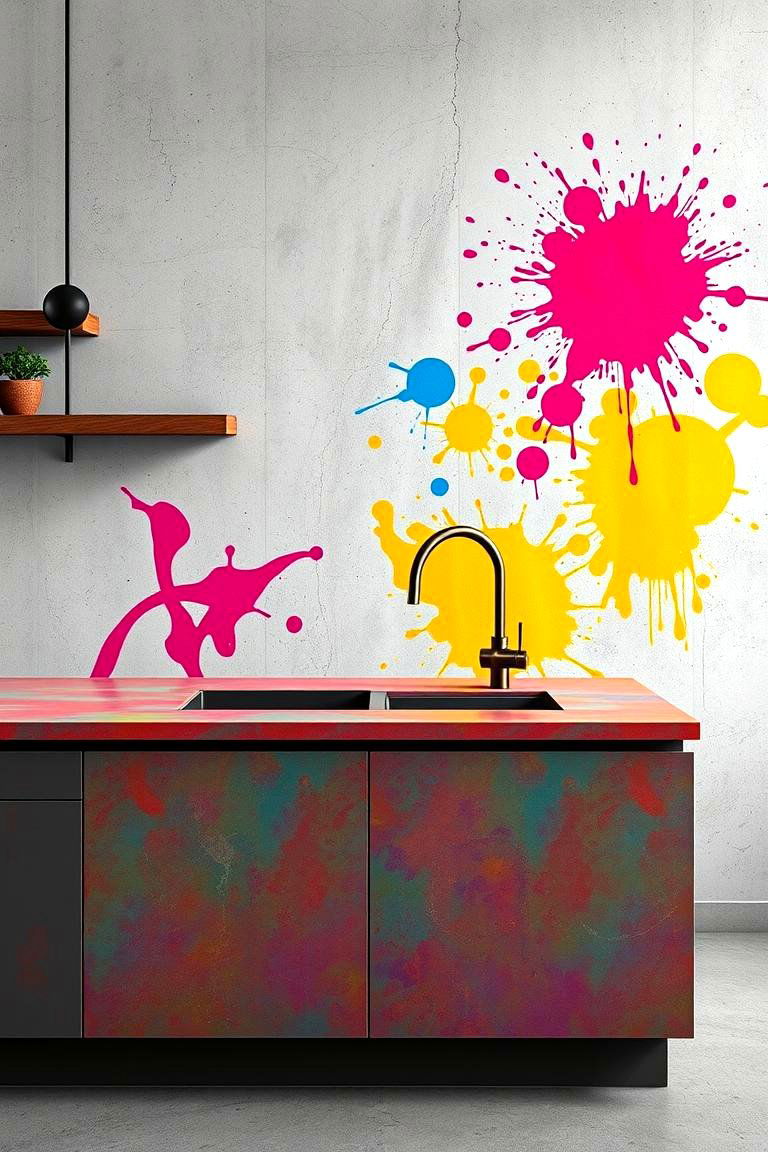 Bold Colored Concrete Countertop - 24 Concrete Countertop Ideas