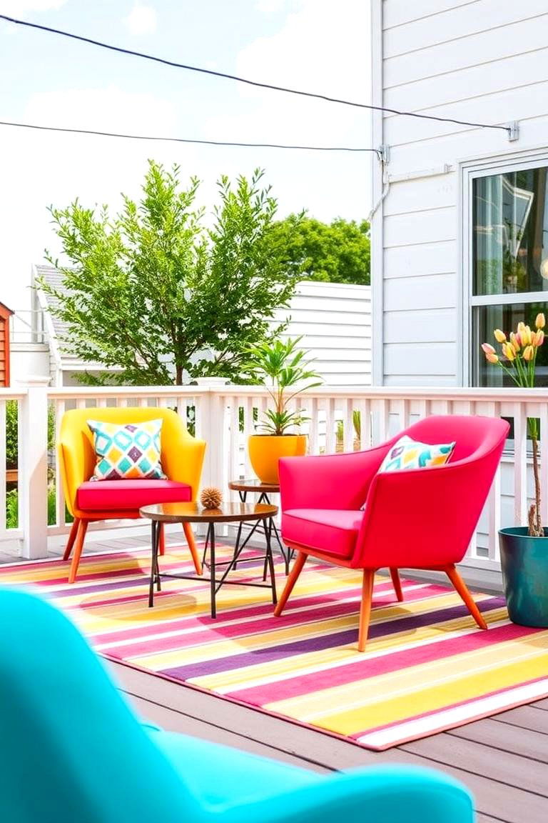 Bold Colorful Accent Chairs - 24 Deck Furniture Ideas