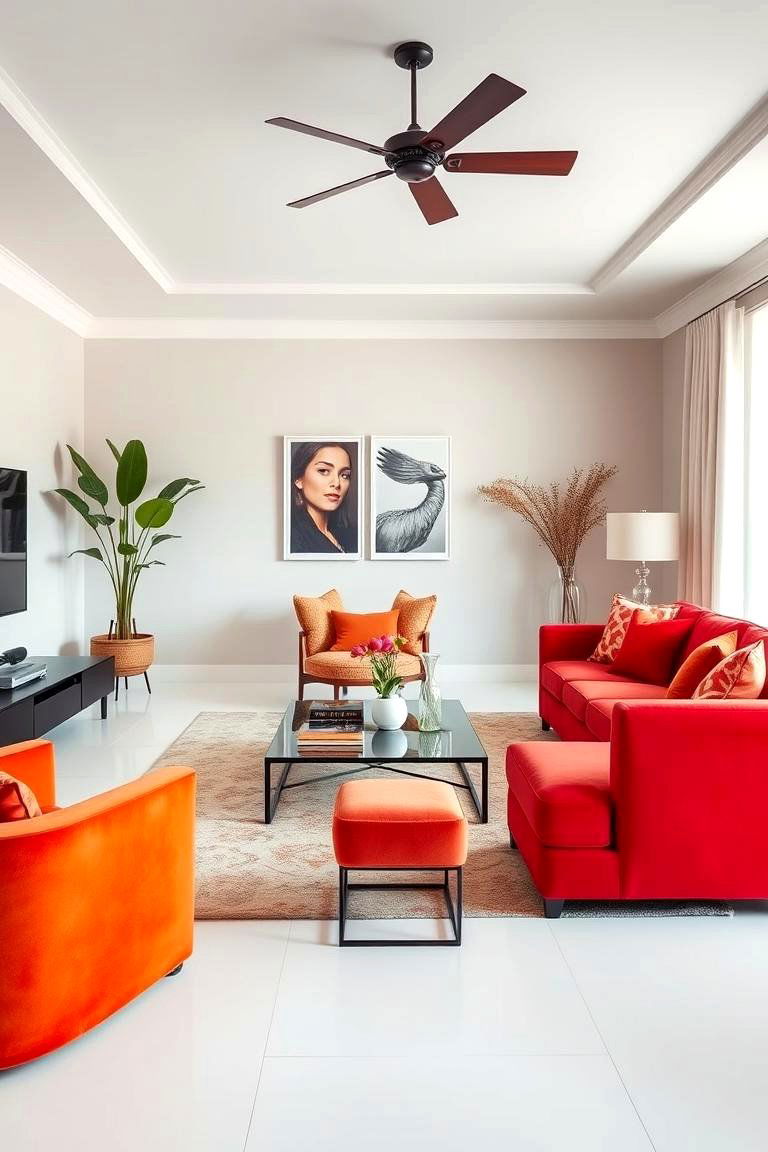 Bold Colorful Furniture - 24 Colorful Living Room Ideas