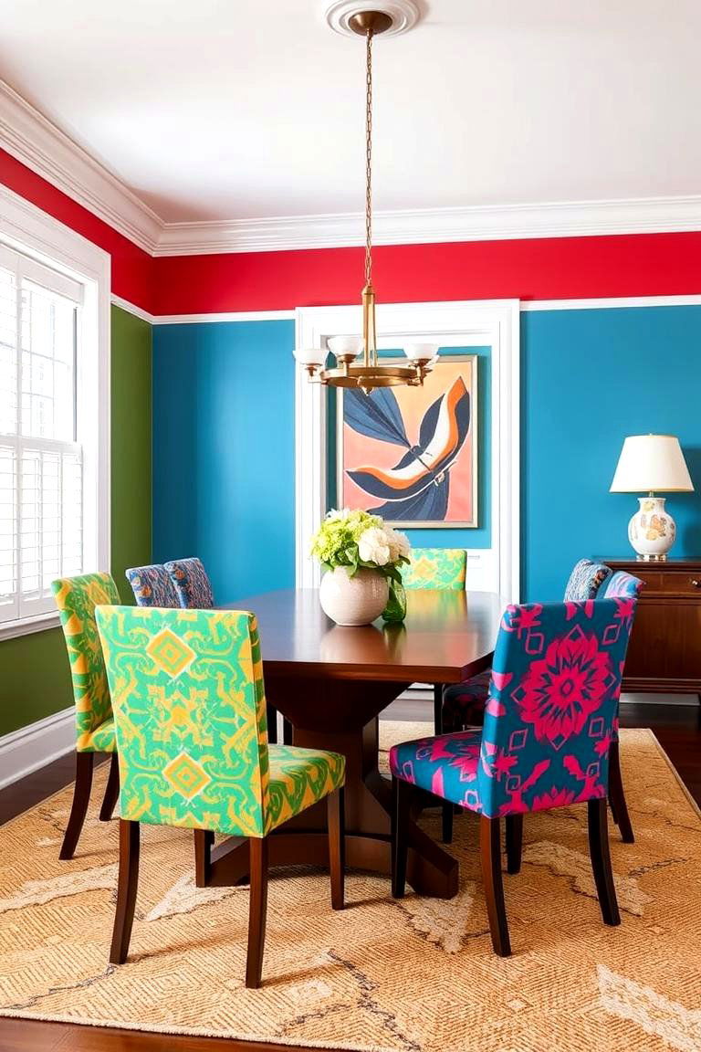 Bold Colors and Patterns Everywhere - 24 Eclectic Dining Room Ideas