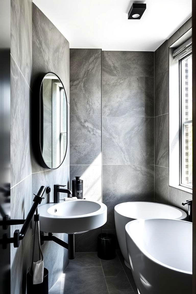 Bold Contrast Fixtures - 24 Black and Grey Bathroom Ideas
