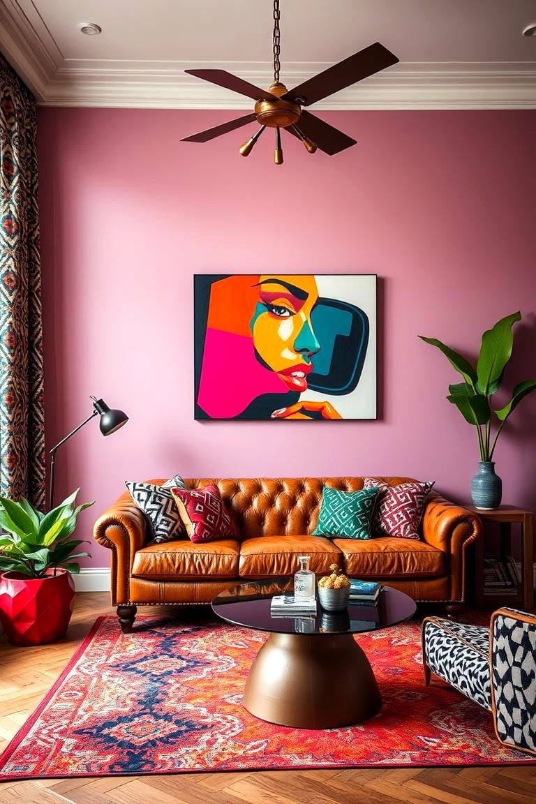 Bold Contrast Styling - 24 Brown Leather Couch Living Room Ideas
