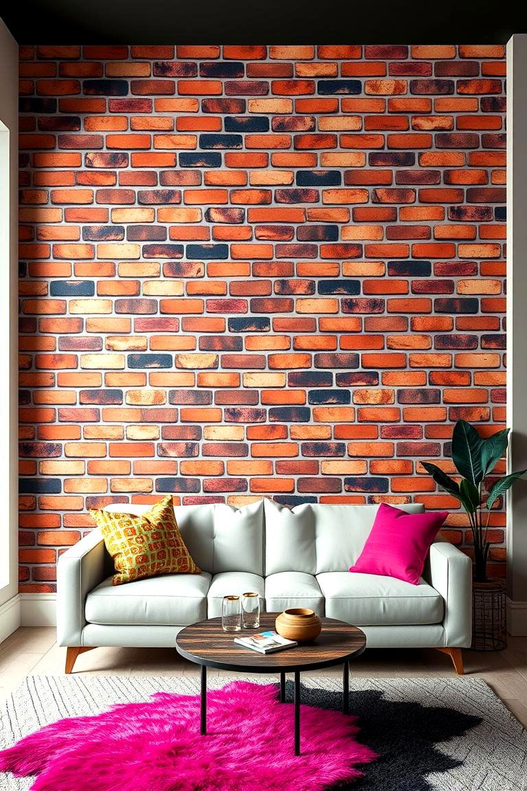 Bold Contrasting Brick Feature - 24 Brick Wallpaper Ideas
