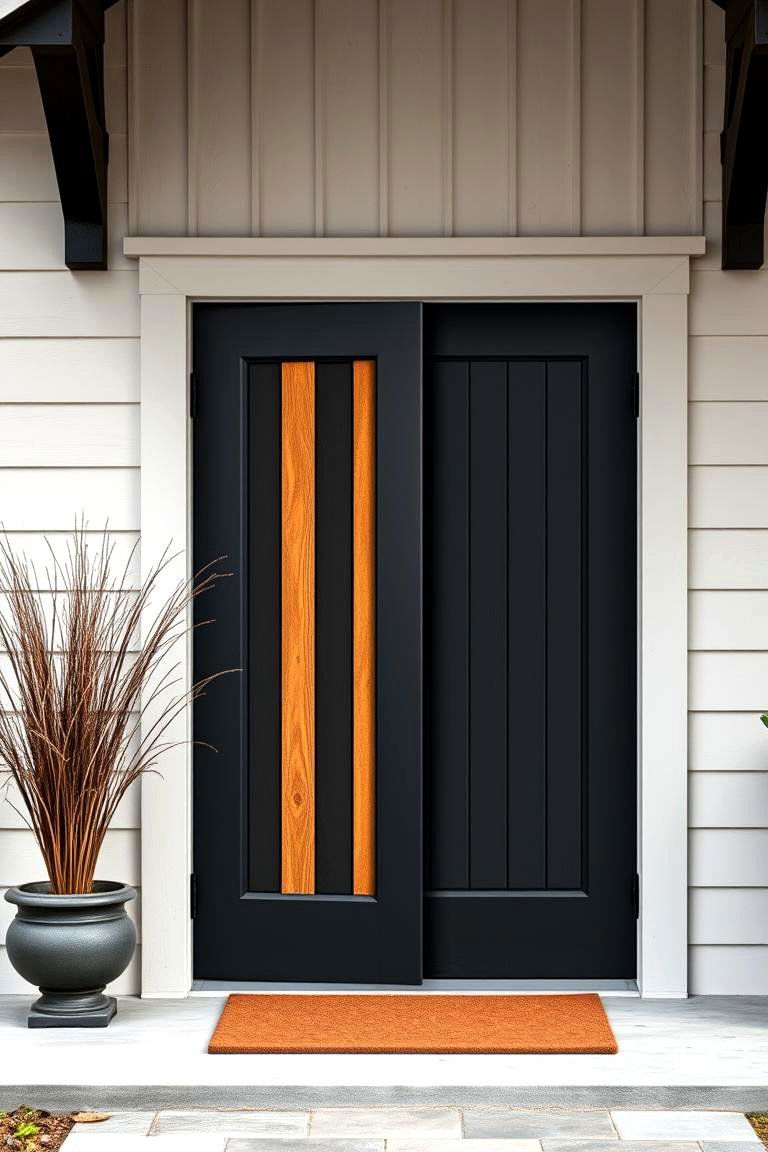 Bold Contrasting Colors - 24 Farmhouse Front Door Ideas