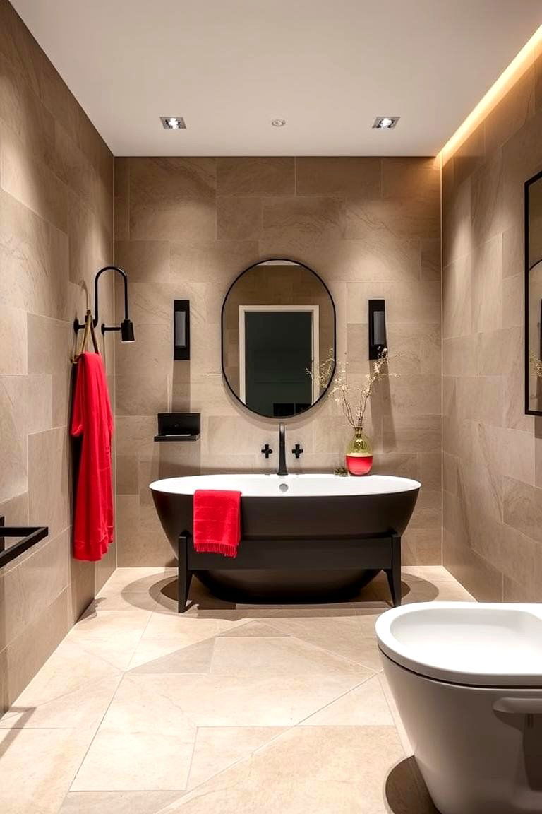 Bold Contrasts - 24 Travertine Tile Bathroom Ideas