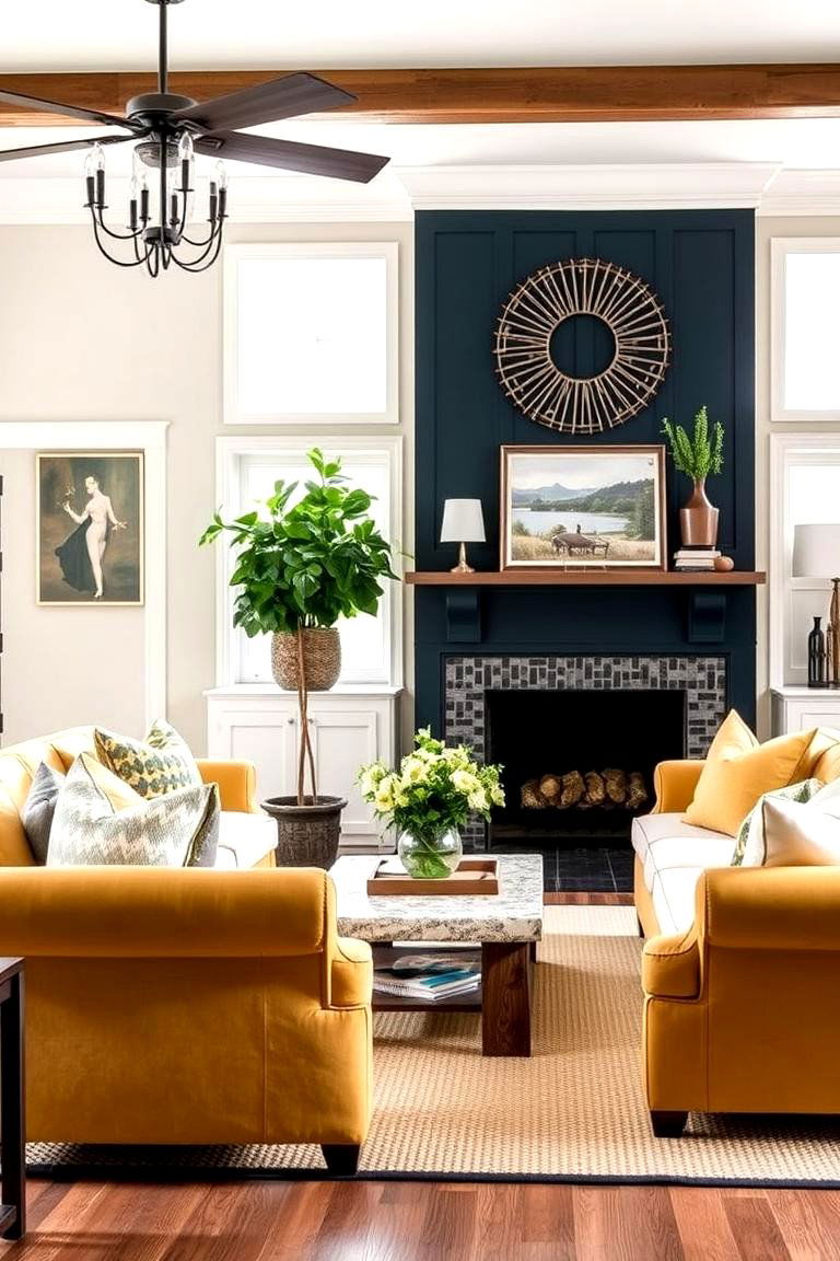 Bold Country Colors - 24 Country Living Room Ideas