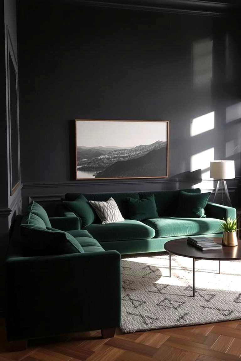 Bold Dark Walls - 24 Moody Living Room Ideas