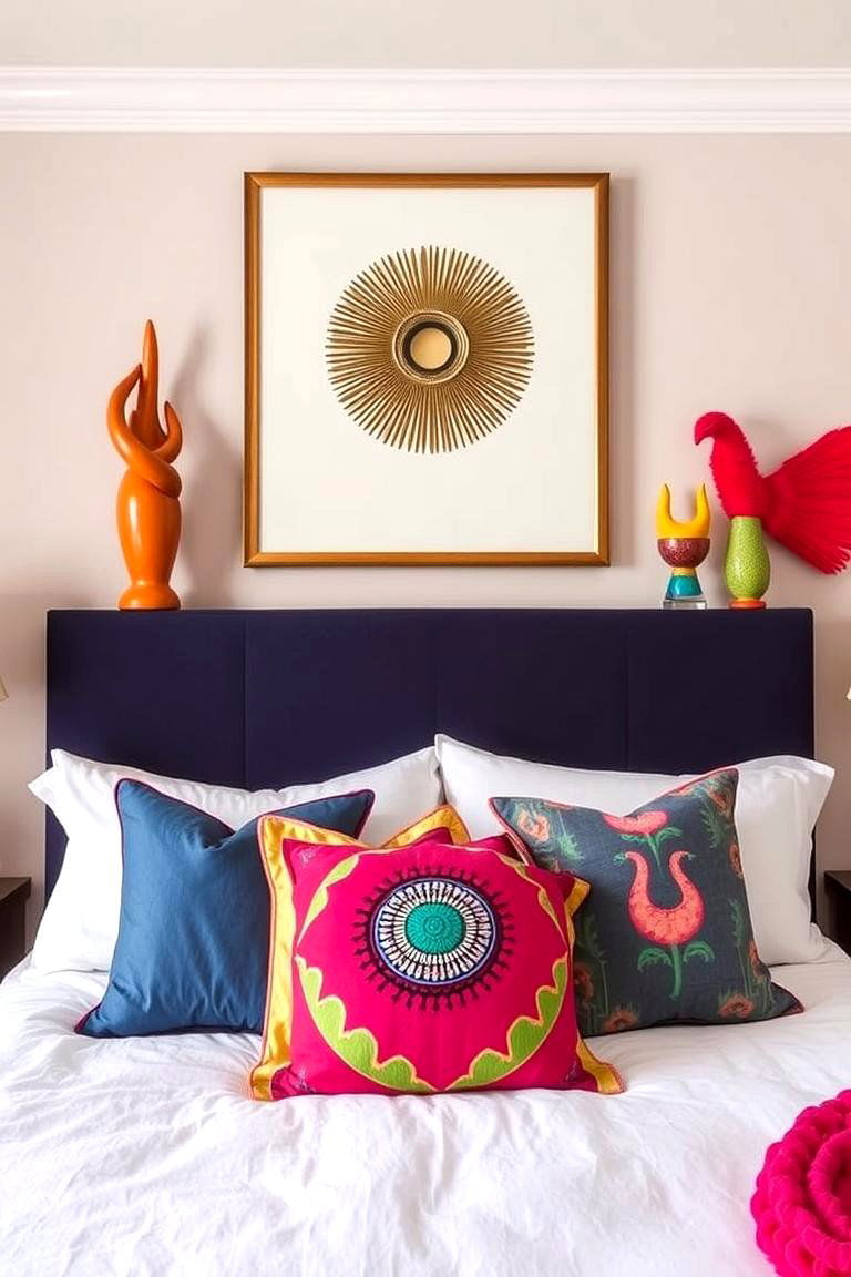 Bold Decorative Accents - 24 Glam Bedroom Ideas