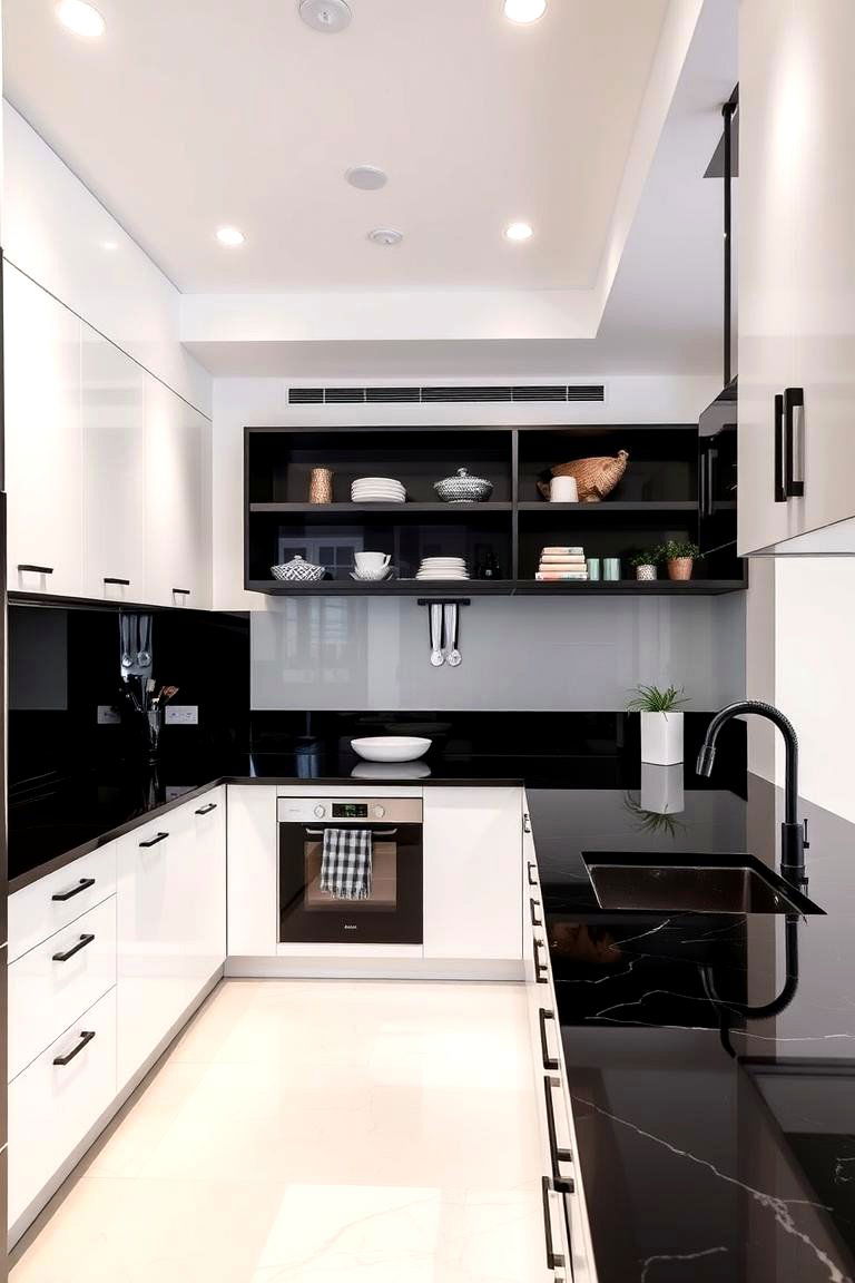 Bold Designs with Subtle Nuances - 24 white kitchen with black countertops ideas
