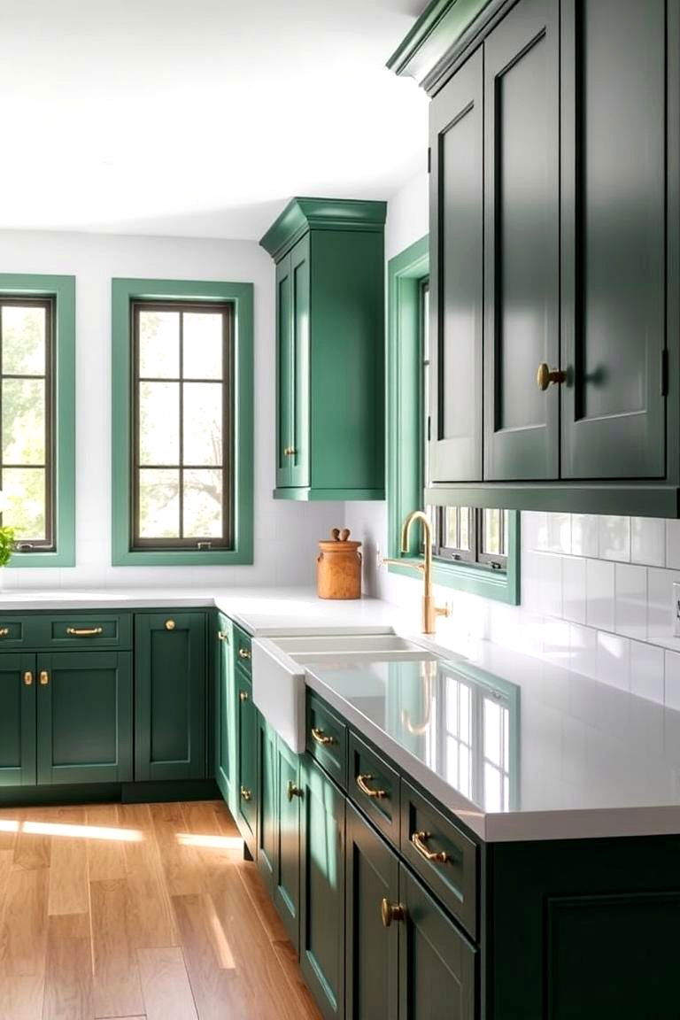 Bold Forest Green Cabinets - 24 Forest Green Kitchen Ideas