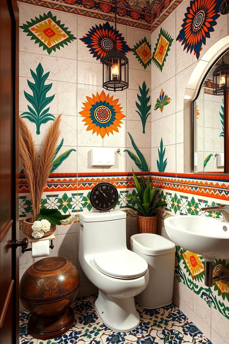 Bold Geometric Designs - 24 Mexican Bathroom Ideas