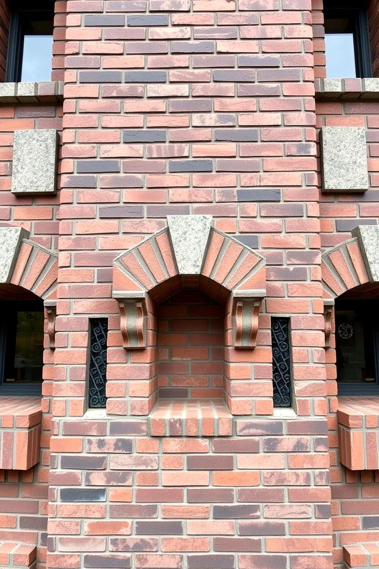 Bold Geometric Fusion - 24 Brick Houses With Stone Accents