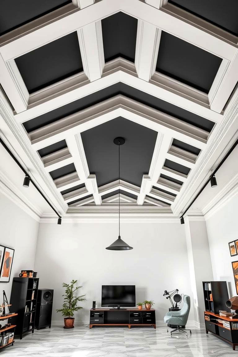 Bold Geometric Patterns - 24 Ceiling Trim Ideas