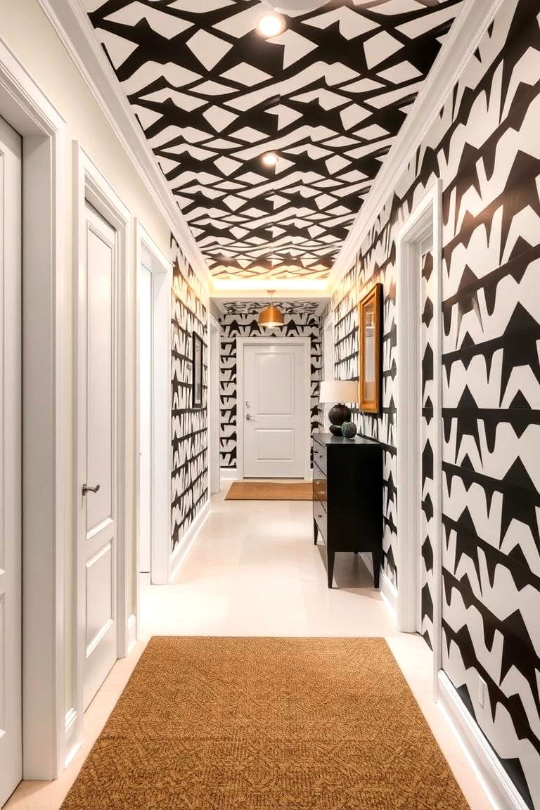 Bold Geometric Patterns - 24 Hallway Wallpaper Ideas