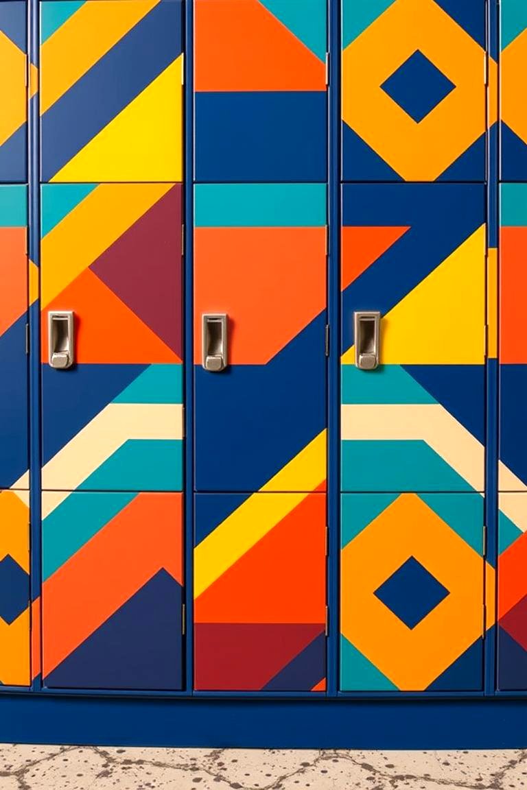 Bold Geometric Patterns - 24 Locker Decor Ideas