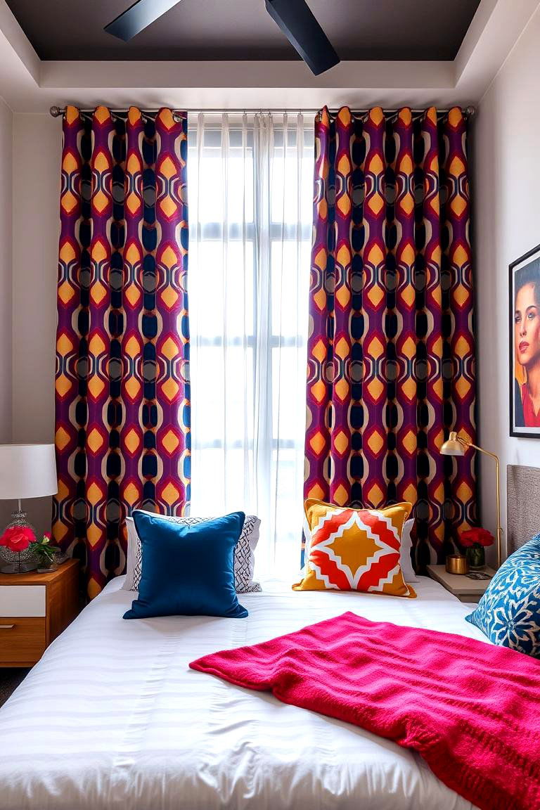 Bold Geometric Prints - 24 Bedroom Curtain Ideas