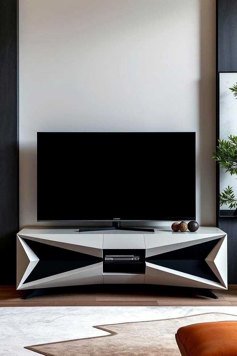 Bold Geometric Tv Stand - 24 Tv Stand Ideas