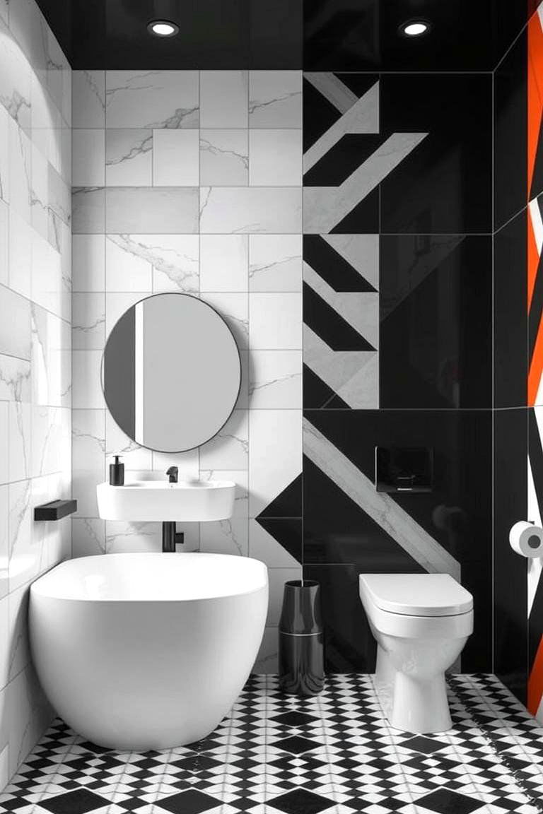 Bold Geometrics Bathroom - 24 Boy Bathroom Ideas