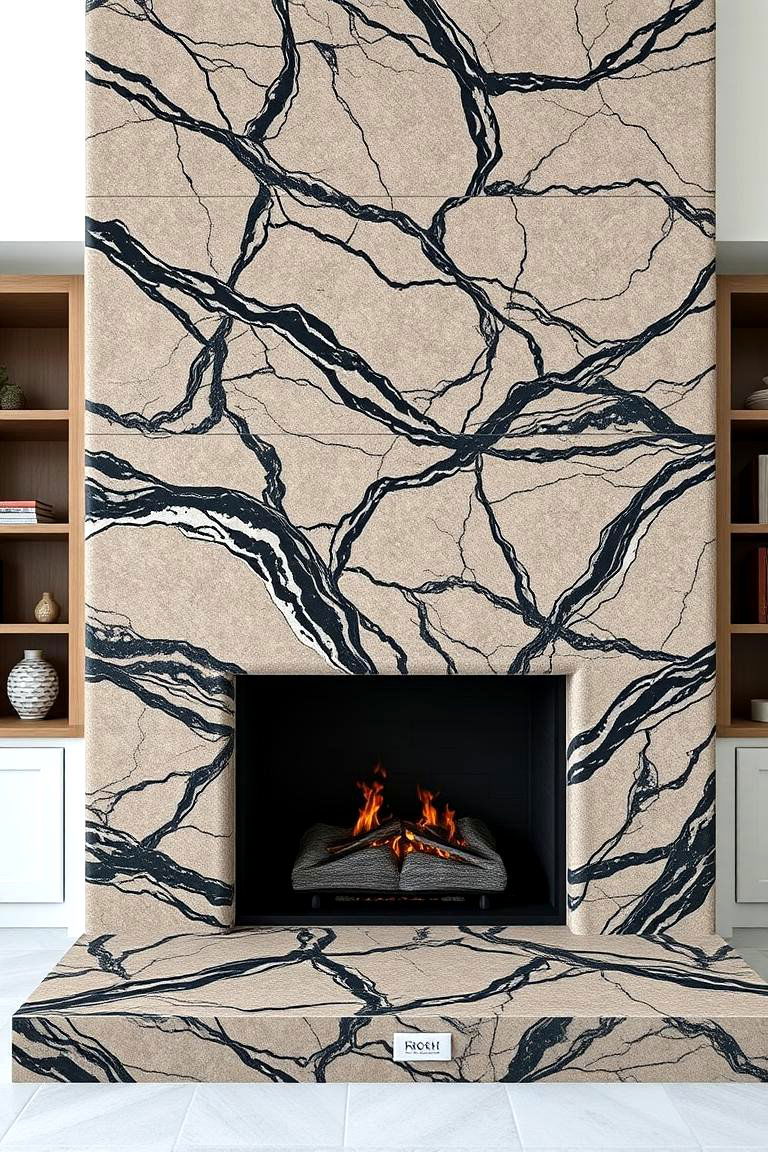 Bold Granite Fireplace - 24 Stone Fireplace Ideas