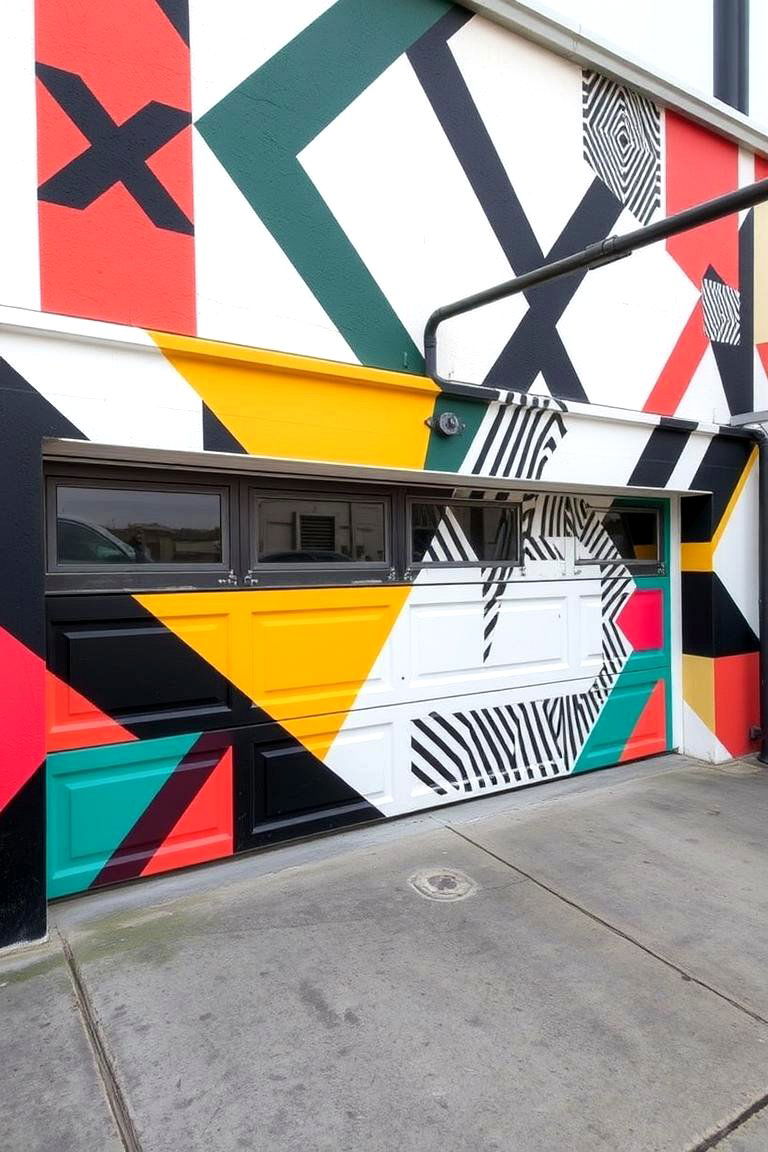 Bold Graphic Pattern Walls - 24 Garage Wall Ideas
