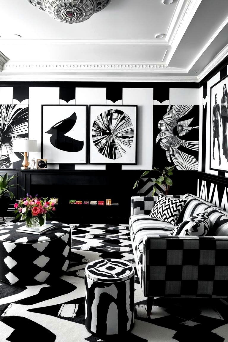 Bold Graphic Patterns - 24 Black and White Bedroom Ideas