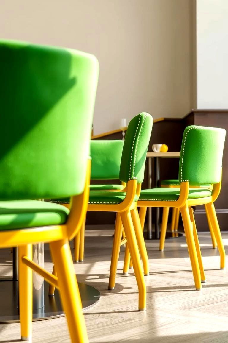 Bold Green and Yellow Dining Chairs - 24 Green and Yellow Kitchen Ideas