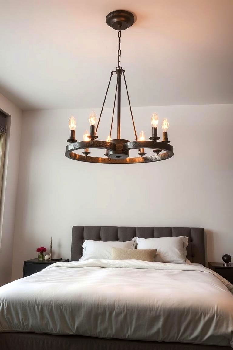 Bold Industrial Edge - 24 Bedroom Chandelier Ideas