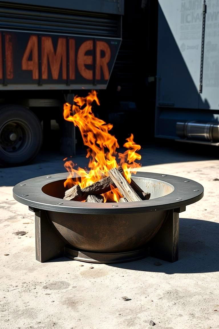 Bold Industrial Look Truck Rim Fire Pit - 24 Truck Rim Fire Pit Ideas