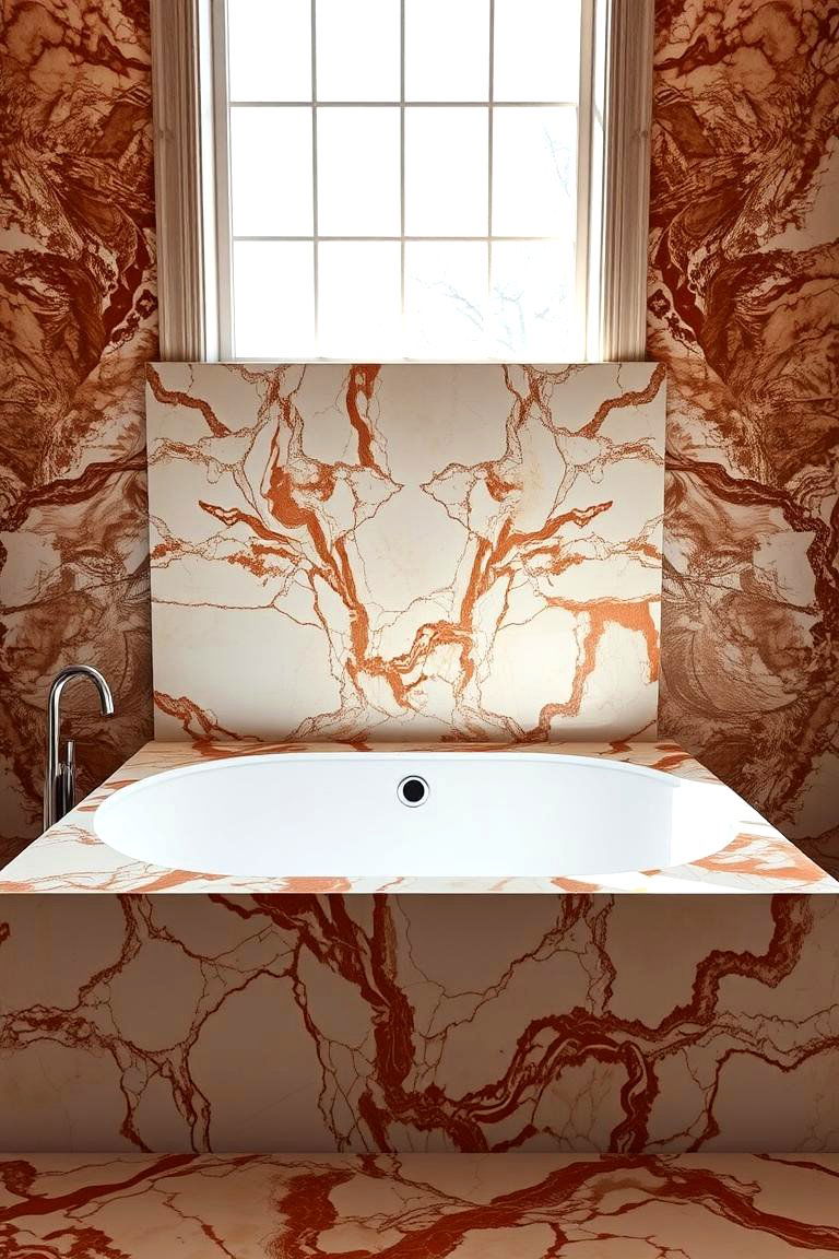 Bold Marble Surround - 24 Bathtub Surround Ideas