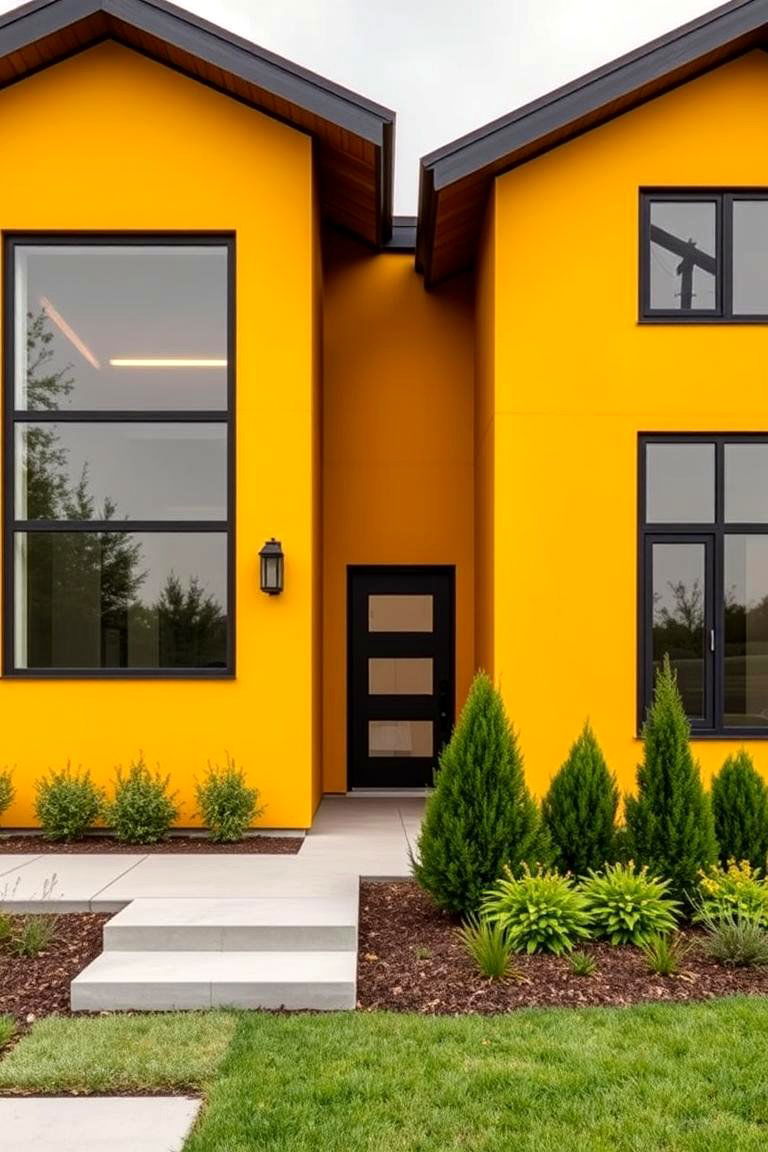 Bold Mustard Yellow for a Modern Vibe - 24 Yellow Exterior Home Ideas