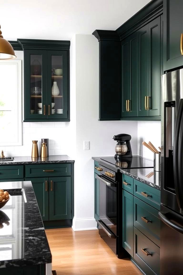 Bold Naturality of Forest Green Cabinets - 24 What Color Cabinets Go With Black Appliances