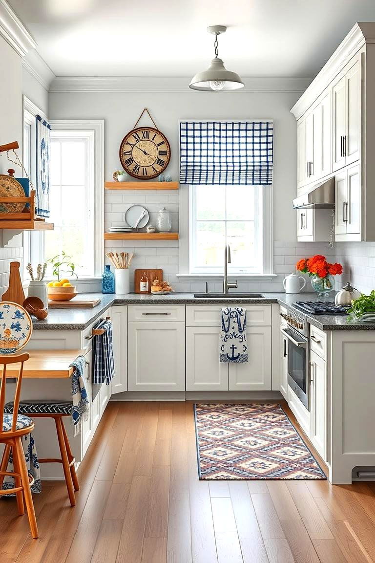Bold Nautical Patterns - 24 coastal kitchen ideas