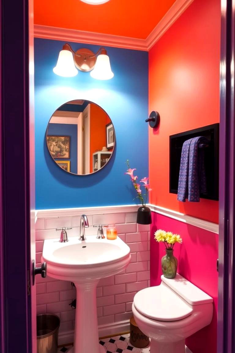 Bold Paint Colors - 24 Small Powder Room Ideas