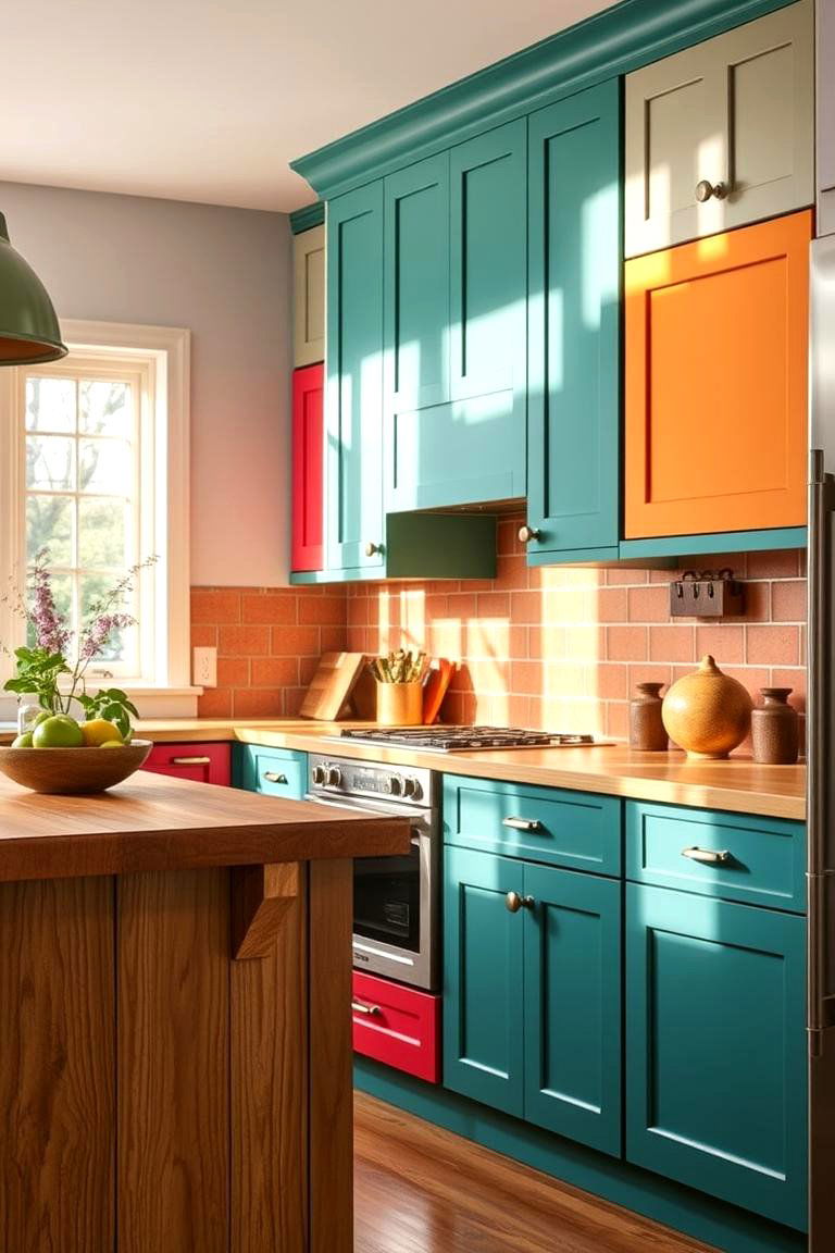 Bold Painted Maple Cabinets - 24 Maple Kitchen Cabinets Ideas